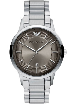 Emporio Armani Archetipo Date Silbrig / Grau